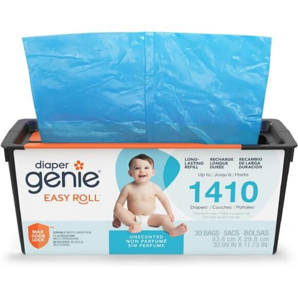 Diaper Pail Refill Bags 30 Count Fits Genie Signature Odor Control 1410 Diapers - Picture 1 of 7